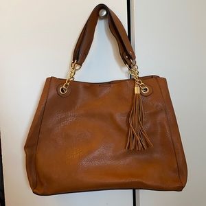 Brown faux leather bag